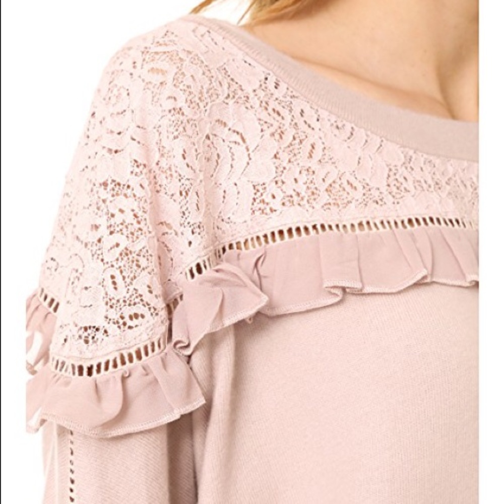 🌪 LOVE SAM GRAY Ruffled Off Shoulder Pullover 🌪 - Picture 6 of 8